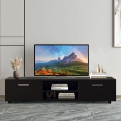 Modern TV Stand with 2 Storage Cabinets Entertainment Center for 55 60 65 inch TV Simple Television Media Console Table