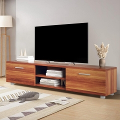 Modern TV Stand With 2 Storage Cabinets Entertainment Center For 65 inch TV Simple Television Media Console Table