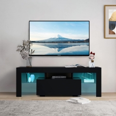 Black Wood Led TV Stand Modern Entertainment Center for 65 Inch Television Stands with Drawers LED TV Cabinet