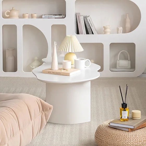 Fresh Design Sky Cloud Shaped Coffee Table Mdf Matte Paint Irregular Large Desktop Tea Table