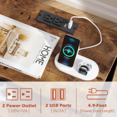 Wholesale Cheap High Quality Adjustable Fabric Drawer Bedroom Bedside Table With USB Charging Station