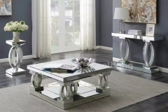 Modern Living Room Furniture Silver Mirrored Lamp Table Side Table