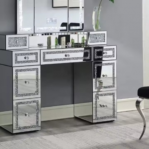 Vanity Crushed Diamond Dressing Table With Drawers