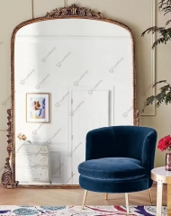 Antique Oversize Large Full Length Flower Decor Floor Mirror