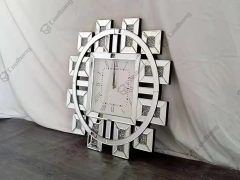 luxury wall Decorative Crushed Diamond Mirrored Wall Clock