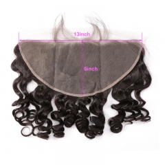 13x6 Loose Wave Lace Frontal Suitable Dying Colors Virgin Hair No Shedding No Tangle Swiss Lace
