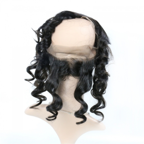 360 Frontal Loose Wave Swiss Lace Natural Headline Pre Plucked Hairline Bleached Knots