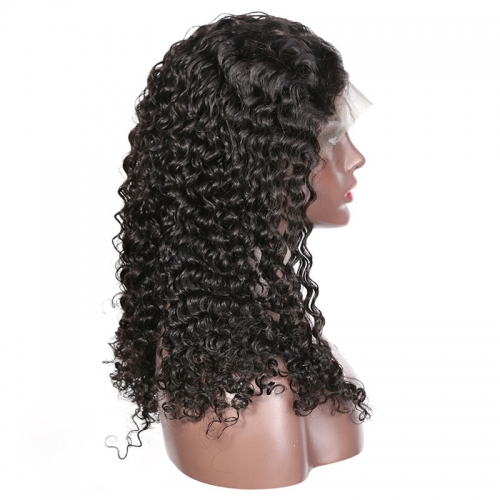 Deep Wave Curly Lace Front Wig 300% Density No Chemical Processing No Shedding No Tangle Bleached Knots Natural Headline