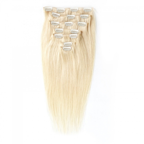 613 Color Straight 120g Human Hair 10PCS Clip In Hair Extentions For Women 10~30 Inch