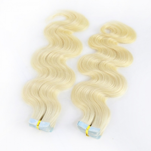 613# 100G Tape In Human Hair Extensions BodyWave Machine Remy Hair On Adhesives Invisible Tape PU Skin Weft
