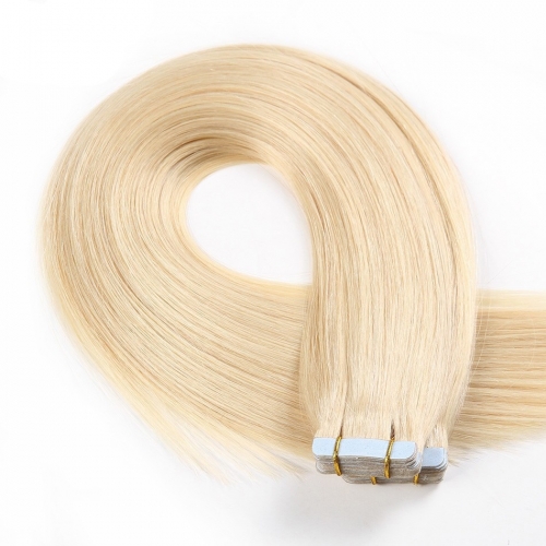 613# 100G Tape In Human Hair Extensions Straight Machine Remy Hair On Adhesives Invisible Tape PU Skin Weft