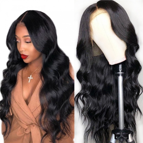 Body Wave 360 Lace Front Wig 150% Density Bleached Knots Natural Headline Glueless Pre Plucked Hairline