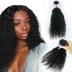 3 Bundles Curly Hair Weft With Lace Closure No Chemical Curly Lace Closure