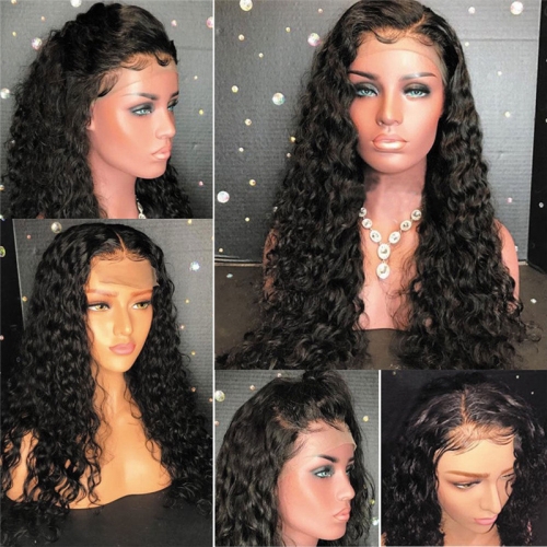 Transparent Lace Wig Glueless Water Wave Lace Front Wigs 150, 180, 300 Density 13x4 Inch Human Hair Wig