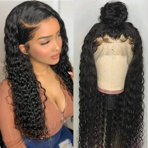 13x6 Lace Front Wig Deep Wave Curly Pre Plucked Hairline No Chemical Processing Hand Tied Human Hair