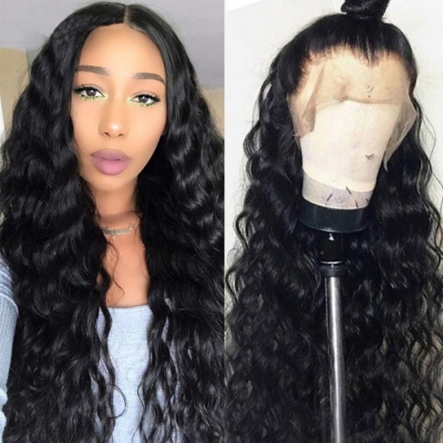 Natural Wave Wavy Transparent Lace Front Wig Bleached Knots Suitable Dying Colors With Baby Hair Pre Plucked Hairline