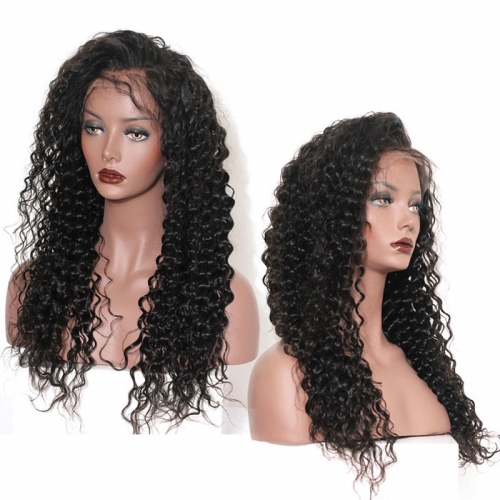 Merry Hair No Tangle Transparent Lace Full Lace Wig 100% Human Hair Wig Deep Curl With Swiss Lace