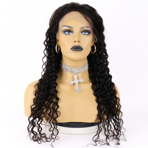 Human Hair Deep Wave Lace Closure Burmese Wig For Sale