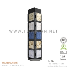 Spinning Stone Mosaic Tile Display Tower for Showroom