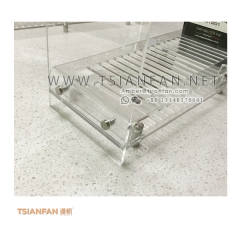 Acrylic Engineered Stone Counter Display, Quartz Stone Desk Stand