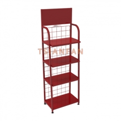 Red Metal Display Stand For Car Oil Shop,Gas Station Metal Lubricant Shelf