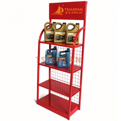 Red Metal Oil Display Rack For 4s Shop Display