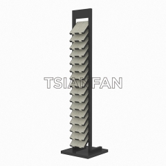 Fashionable Black Metal Quartz Stone Display Racks For Showroom