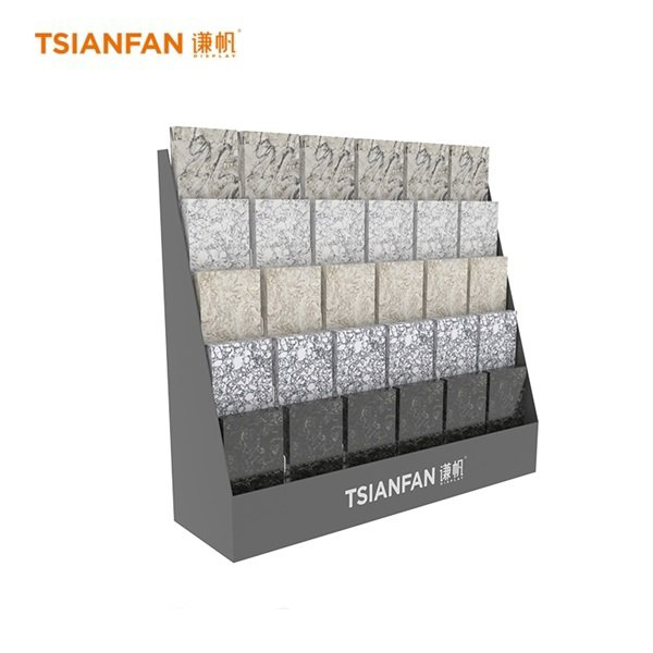 Customized Marble Quartz Stone Metal Showroom Display Stand