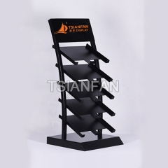 Custom Black Quartz Stone Tile Metal Floor Display Rack