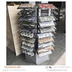 Metal Rotary Ceramic and Marble Mosaic Tile Display Rack Tower