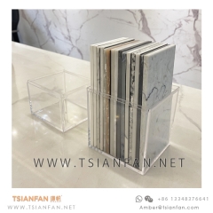 Transparent Plastic Quartz Stone , Artificial Porcelain Sintered Stone Sample Display Box