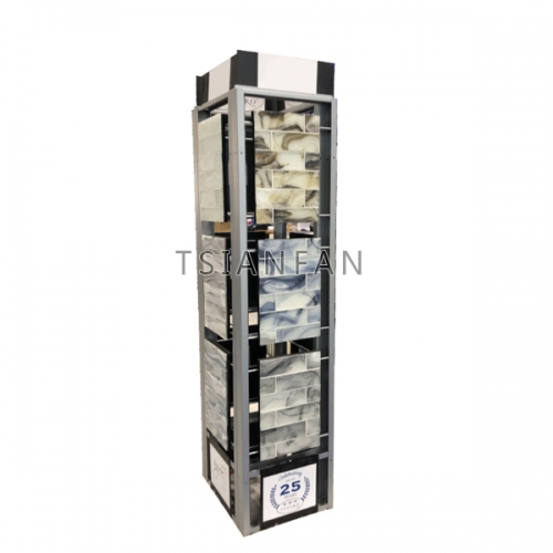 Wholesale Factory Floor Standing Mosaic Sample Showroom Rock stone sample rotating display stand ML087