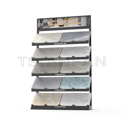 Cheap Granite Stone Sample brick metal display stand-SG901