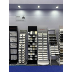 Floor-to-ceiling shelves quartz stone marble granite tile sample display stand supermarket