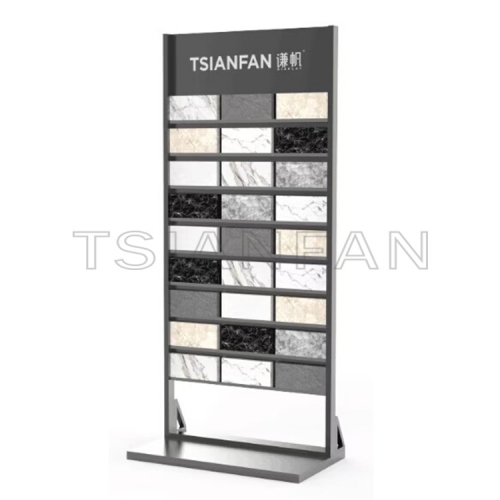 SR-009-Floor mounted display rack for displaying quartz stone samples in the mall