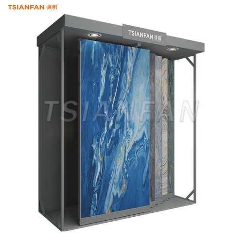 CT914-Ceramic tile display rack push-pull sample sliding roller display rack