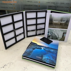 Four-fold display brochure High quality cardboard granite sample brochure