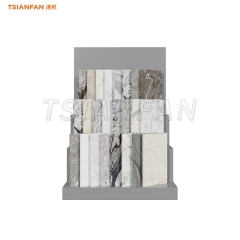 SRT202-Granite desktop display stand waterfall stand metal quartz stone display shelf