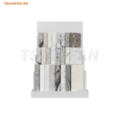 SRT202-Granite desktop display stand waterfall stand metal quartz stone display shelf