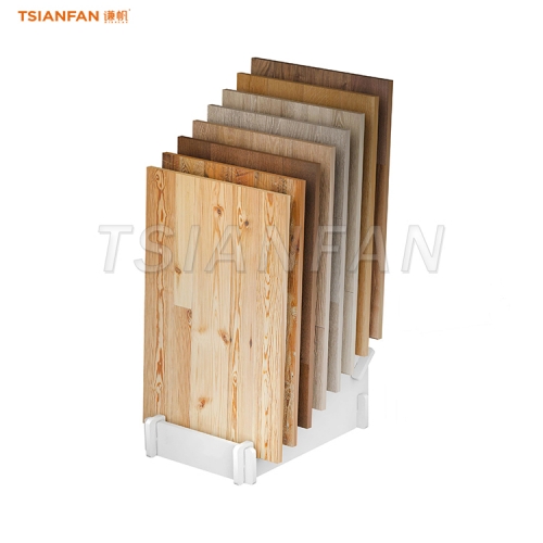 Dark Hardwood Flooring standing display stand wooden shelf