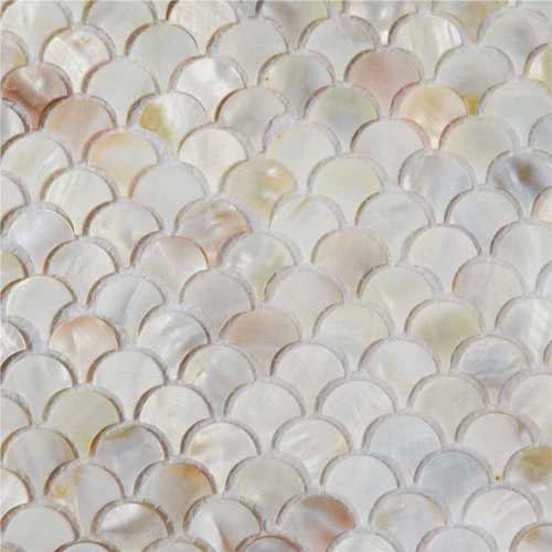 Mother of Pearl Backsplash Tile Pearlized Fish Scale Mosaic MPT06