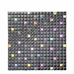 Iridescent Mixed Black Mini Glass Mosaic Tile for Wall CGT8