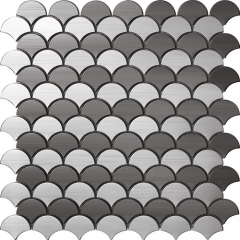Fish Scale Stainless Steel Tile in Brushed for Wall and Backsplash SST110