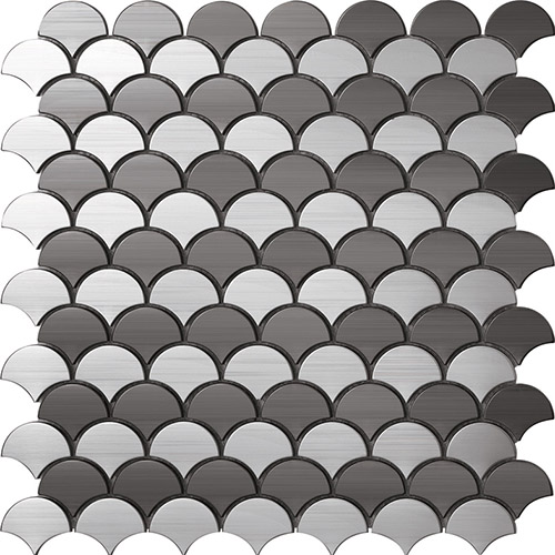 Fish Scale Stainless Steel Tile in Brushed for Wall and Backsplash SST110