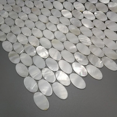 Extra White Ellipse Pearlized Backsplash Tile Mother of Pearl Mosaic MPT12