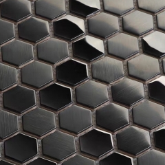 Black Metallic tile Stainless Steel Mosaic ALT129