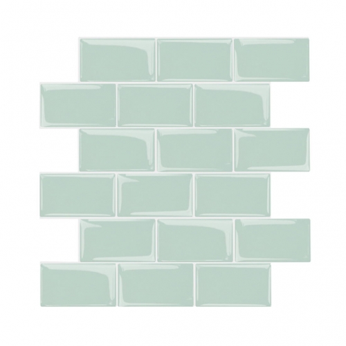 Green Subway Peel and Stick Backsplash Tile SOT1042 （0.97 sq.ft/sheet）