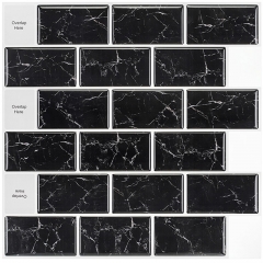 Black Subway Peel and Stick Tile  Design SOT1033 (1 Sq.ft/Sheet)