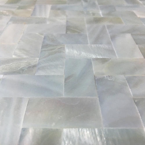 Seamless Herringbone Mother of Pearl Backsplash Tile Pearlized Shell Mosaic MPT229