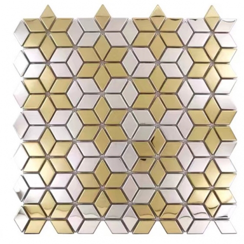 Gold Hex backsplash tiles stainless steel mosaic SST27